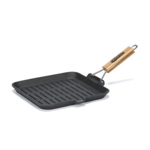 Tigaie grill fonta pura cu maner