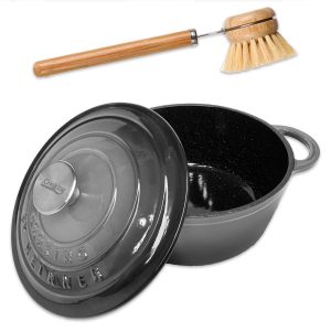 Cratita Fonta Emailata cu Capac 22cm x 9.5cm, 2,9 L