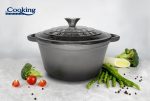 Cratita Fonta Emailata cu Capac 26 diametru x 12 cm inaltime, capacitate 4,8 L