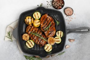 Tigaie grill fontă emailată 26,5 cm