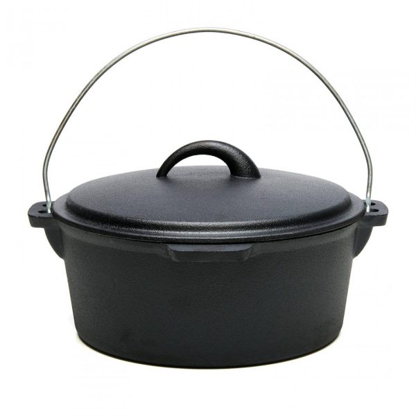 Ceaun fonta pura cu capac 25 cm x 10 cm 3.5 litri - imagine 2