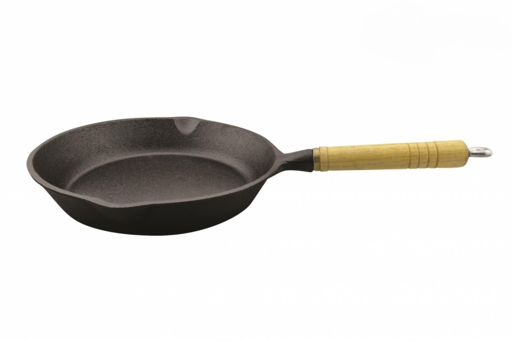 Tigaie fontă pură mâner lemn 23 cm - imagine 2