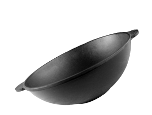 Wok fontă pură 4,7 L cu 2 mânere