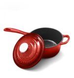 Caserola fonta emailata cu capac 19 cm x 9 cm 1.8 L: