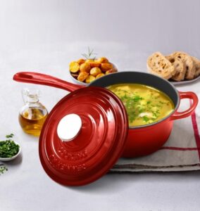 Caserolă fontă emailată cu capac 1.8 L