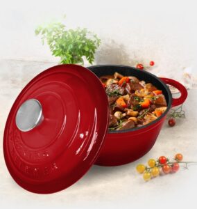 Semioală fontă emailată cu capac 6 L