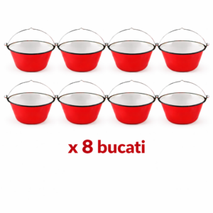 Set ceaune emailate pentru servire – 8 bucăți (0.8 L)