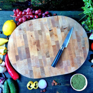 Tocător oval lemn mozaic