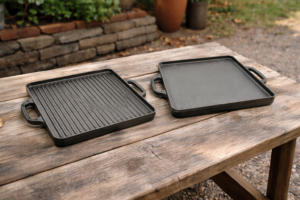 Plită grill fontă pură 32 × 32 cm