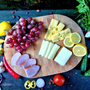 Tocător oval lemn mozaic