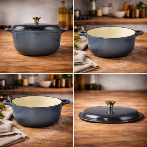 Cratita fontă emailată cu capac 30 cm (7 L)