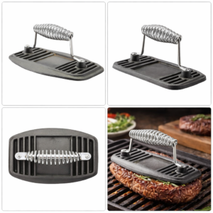 Presă grill fontă pură 22 × 14 cm