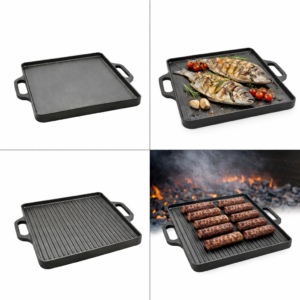 Plită grill fontă pură 32 × 32 cm