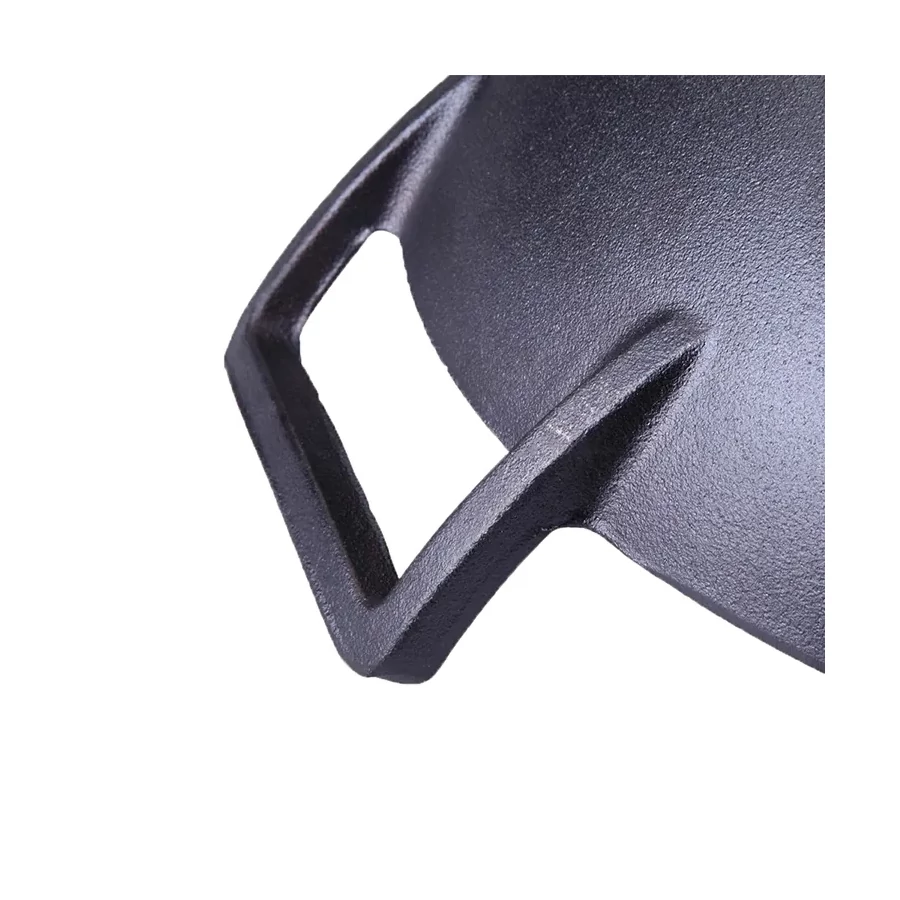 Wok fontă cu capac din lemn 36 cm - imagine 4