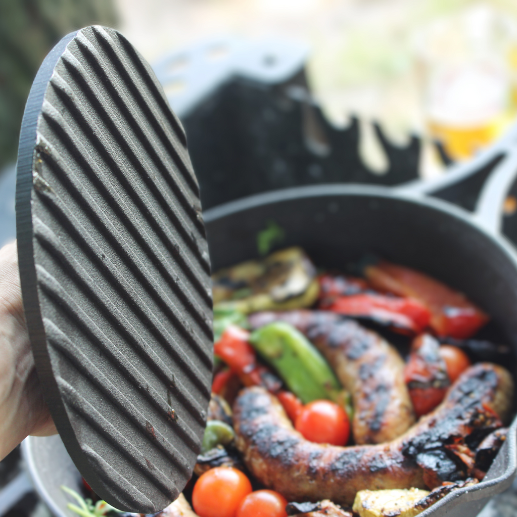 Presă fontă grill cu mâner 17 cm